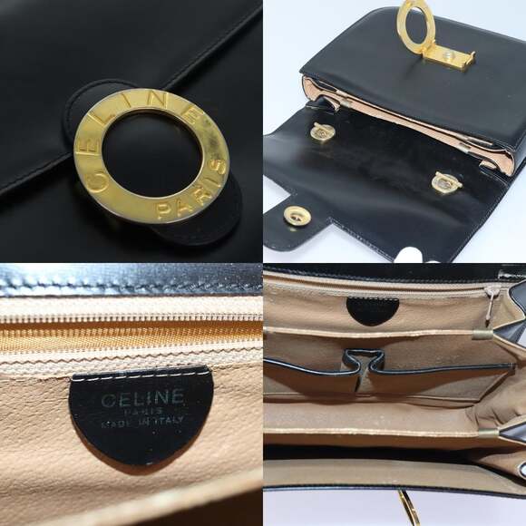 CELINE Circle Hand Bag Leather Black - Picture 11 of 13